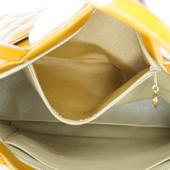 Auth Chanel Hand Bag Enamel Yellow #26809C46 - Picture 9 of 15